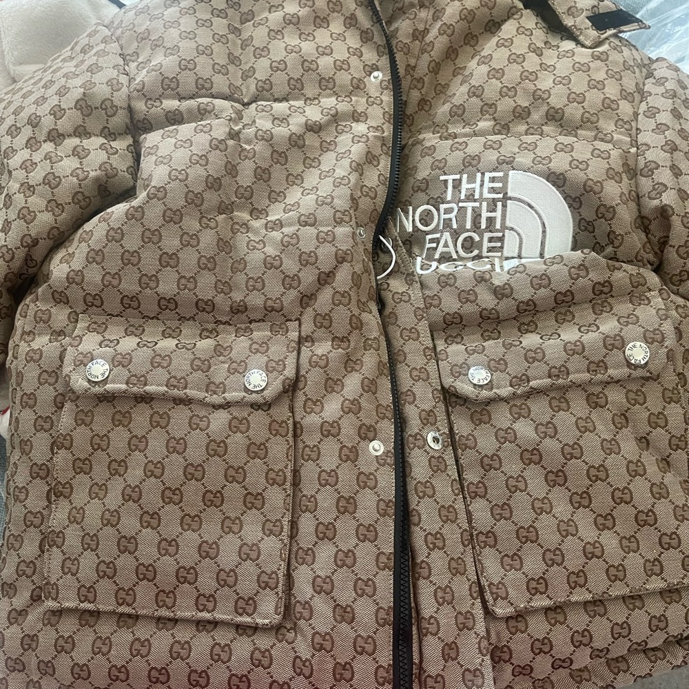 Brown Monogram Style Puffer Jacket – Hooded Winter